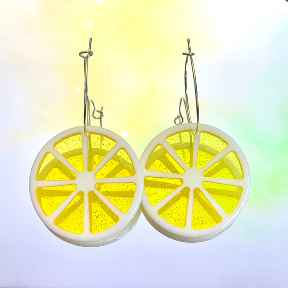 Lemon Slice Hoop Earrings