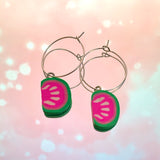 Watermelon Hoop Earrings