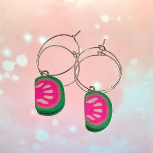 Watermelon Hoop Earrings