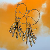 Skeleton Hand Hoop Earrings