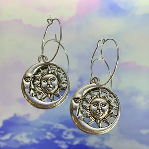 Sun & Moon Hoop Earrings