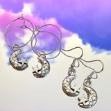 Moon & Star Hook Earrings