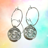 Gemini Reversible Coin Hoop Earrings