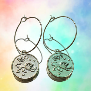 Leo Reversible Coin Hoop Earrings