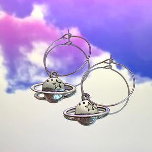 Saturn Hoop Earrings