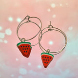 Watermelon Slice Hoop Earrings