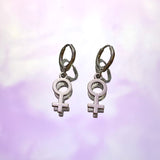 Female Power Lever Back Earrings