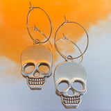 Skeleton Skull Hoop Earrings