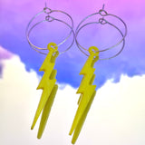 Lightning Bolt Hoop Earrings