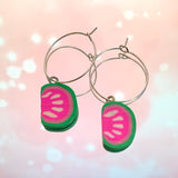 Watermelon Hoop Earrings