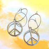 Peace Sign Hoop Earrings