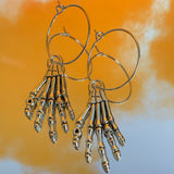 Skeleton Hand Hoop Earrings