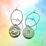 Capricorn Reversible Coin Hoop Earrings