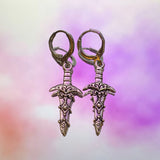 Dagger Lever Back Earrings