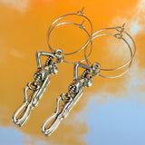 Pirate Skeleton Hoop Earrings