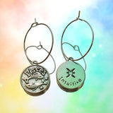 Pisces Reversible Coin Hoop Earrings