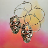 Sugar Skull Hoop Earrings