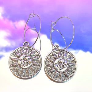 Zodiac Sun Hoop Earrings