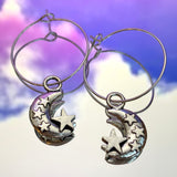 Moon & Star Hoop Earrings