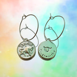 Taurus Reversible Coin Hoop Earrings