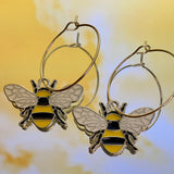 Bee Hoop Earrings