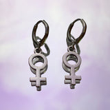 Female Power Lever Back Earrings