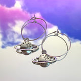 Saturn Hoop Earrings