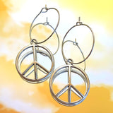 Peace Sign Hoop Earrings