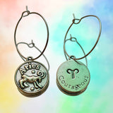 Aries Reversible Coin Hoop Earrings