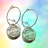 Scorpio Reversible Coin Hoop Earrings