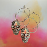 Sugar Skull Hoop Earrings