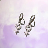 Female Power Lever Back Earrings