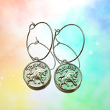 Taurus Reversible Coin Hoop Earrings