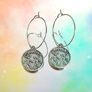 Gemini Reversible Coin Hoop Earrings