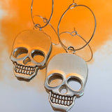 Skeleton Skull Hoop Earrings