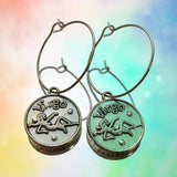 Virgo Reversible Coin Hoop Earrings