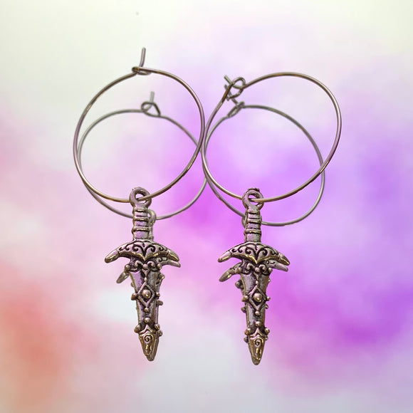 Dagger Hoop Earrings