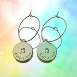 Capricorn Reversible Coin Hoop Earrings