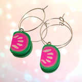 Watermelon Hoop Earrings