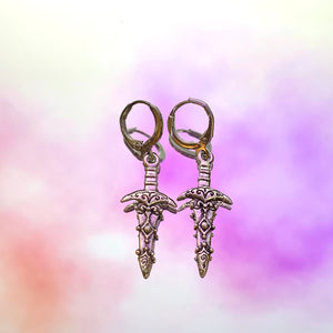 Dagger Lever Back Earrings