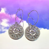 Zodiac Sun Hoop Earrings