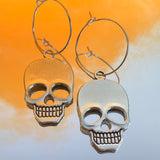 Skeleton Skull Hoop Earrings