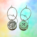 Sagittarius Reversible Coin Hoop Earrings