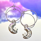 Moon & Star Hoop Earrings