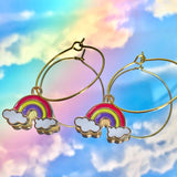 Rainbow Hoop Earrings