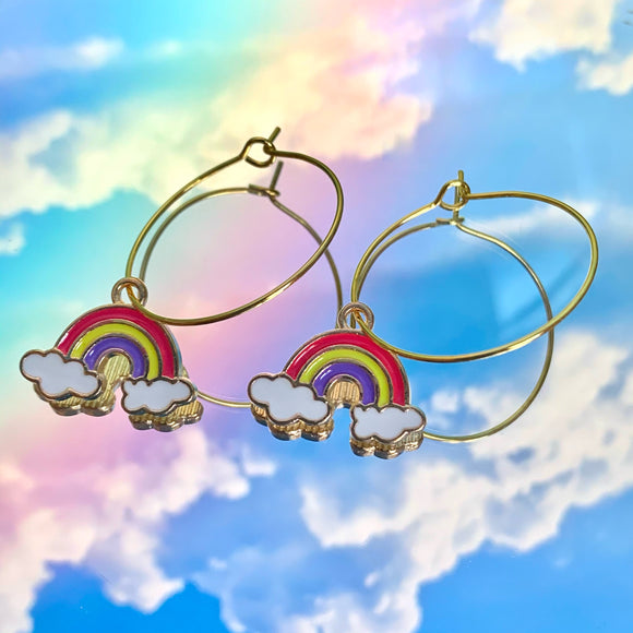 Rainbow Hoop Earrings