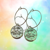 Virgo Reversible Coin Hoop Earrings