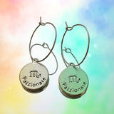 Scorpio Reversible Coin Hoop Earrings