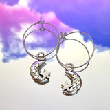 Moon & Star Hoop Earrings