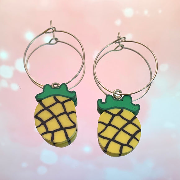 Pineapple Hoop Earrings